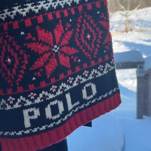 COLD WEATHER RALPH LAUREN POLO SCARF 🧣 IN RED AND WHITE AND BLACK NEW WITH TAGS - Picture 4 of 5